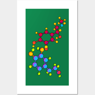 Dopamine & Adrenaline Molecule Pattern Posters and Art